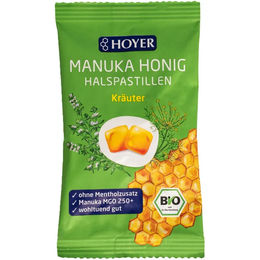 Hoyer Manuka Honig Halspastillen Kräuter Bio MGO 250+ 30 g – Bild 1 von 4
