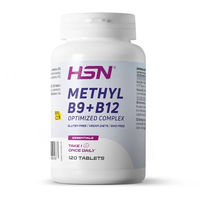 Produktbild von HSN B-Komplex Vitamin B9 und B12 Methyl-Komplex Tabletten mit Folsäure und Methylcobalamin 120 Stück vegan glutenfrei laktosefrei