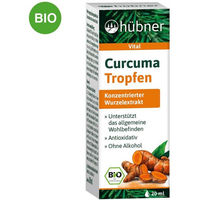 Produktbild von Hübner Curcuma Tropfen mit standardisiertem Extrakt vegan glutenfrei laktosefrei