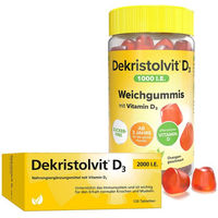 Produktbild von Hübner Dekristolvit D3 2000 I.E. Tabletten und Dekristolvit D3 1000 I.E. Gummis glutenfrei laktosefrei ohne Gelatine
