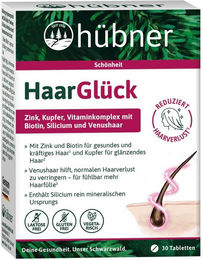 Hübner HaarGlück Tabletten mit Zink, Biotin und Selen für Erwachsene 30 Stück – Bild 1 von 3