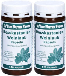 Hübner Naturarzneimittel Rosskastanie und Weinlaub Kräuter-Komplex Kapseln 120 Stück – Bild 1 von 1