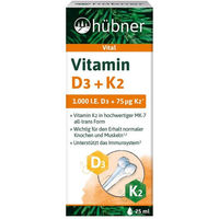 Produktbild von Hübner Vitamin D3 + K2 Tropfen 25 ml