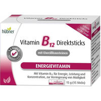 Produktbild von Hübner Vitamin B12 Direkt Sticks 15g vegan laktosefrei glutenfrei 15 Stück