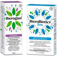 Produktbild von IberoBiotics Zen + Iberogast ADVANCE Bayer Kapseln vegan laktosefrei und glutenfrei