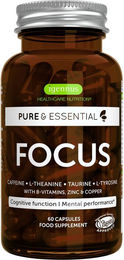 Igennus Focus Kapseln mit Koffein, L-Theanin, Taurin, L-Tyrosin, B-Vitaminen, Zink und Kupfer vegan – Bild 1 von 7