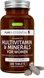Igennus Multivitamin für Frauen mit Eisen, methyliert und hochdosiert, vegan, 180 Tabletten – Bild 1 von 2
