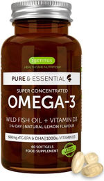 Igennus Omega-3 D3 Fischöl mit Vitamin D 1000 IE Kapseln 60 Stück – Bild 1 von 4