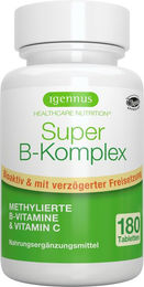 Igennus Vitamin B Komplex Methylierte Tabletten Vegan für Erwachsene 180 Stück – Bild 1 von 1