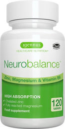 Igennus ZMA Neurobalance Tabletten mit Zink, Magnesium Citrat und Vitamin B6 vegan 120 Stück – Bild 1 von 2