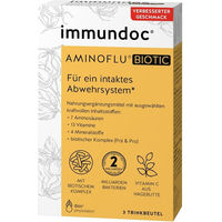 Produktbild von Immundoc Aminoflu Biotic Trinkgranulat mit Aminosäuren, Vitaminen und Mineralstoffen, vegetarisch und laktosefrei