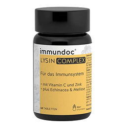 Immundoc LYSIN COMPLEX L-Lysin Tabletten mit Vitamin C und Zink, vegetarisch, glutenfrei und laktosefrei – Bild 1 von 2
