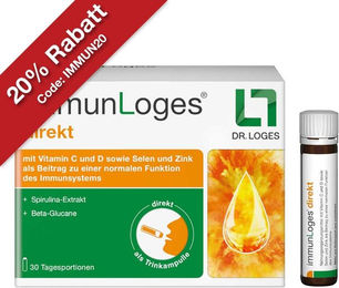 immunLoges direkt Trinkampullen mit Vitamin C, Vitamin D, Selen und Zink, 30 Stück – Bild 1 von 3