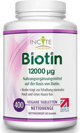 Incite Nutrition Biotin 400 mg Tabletten – Bild 1 von 1