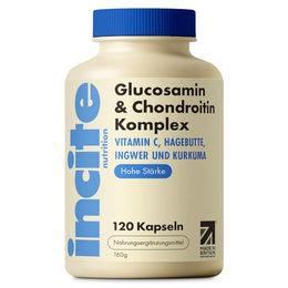 Incite Nutrition Glucosamin und Chondroitin Komplex mit MSM, Vitamin C, Ingwer, Hagebutte und Kurkuma Kapseln – Bild 1 von 4