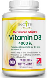Incite Nutrition Vitamin D3 Tabletten vegetarisch ohne Zusatzstoffe 400 mg – Bild 1 von 1