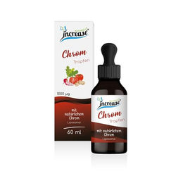 Increase Chrom Tropfen 60 ml vegan laktosefrei mit 1000 µg Chrom pro Tagesdosis – Bild 1 von 2