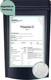 INGREO Essential Ascorbinsäure Vitamin C Pulver ohne Zusatzstoffe 100g – Bild 1 von 4