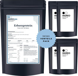 INGREO Essential Erbsenprotein Pulver 80% Vegan Glutenfrei Neutral 5 kg (5x 1 kg) – Bild 1 von 4