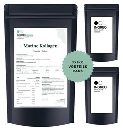 INGREO Essential Marine Kollagen Typ I Pulver ohne Zusatzstoffe 3kg (3x1kg) – Bild 1 von 4