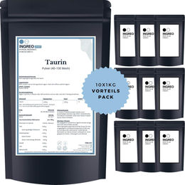 INGREO Essential Taurin Pulver vegan ohne Zusatzstoffe 10 kg (10x1 kg) – Bild 1 von 6