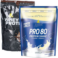Produktbild von Inkospor Active Pro 80 und Inkospor Whey Protein Set mit Vanille und Schokolade als Pulver
