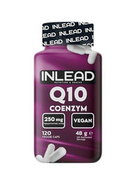 INLEAD Q10 Coenzym 250mg Ubichinon mit Vitamin E und schwarzem Pfefferextrakt, 120 Kapseln, vegan, glutenfrei und laktosefrei – Bild 1 von 2