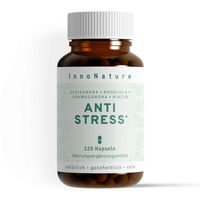 Produktbild von InnoNature Anti Stress Kapseln mit Ashwagandha, Schisandra chinensis und Rhodiola, vegan, 120 Kapseln