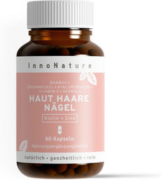 InnoNature Beauty-Kollagen-Kombi Kapseln mit Bambus, Brennnessel, Hyaluronsäure, Biotin und Zink vegan 60 Kapseln – Bild 1 von 2