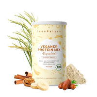 Produktbild von InnoNature Bio Banana Bread Protein Mix Pulver mit 8 pflanzlichen Proteinquellen, Haselnüssen, Datteln und Zimt, 450g, Vegan und Zuckerfrei