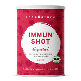 InnoNature Bio Immun Shot Getränkepulver mit Ingwer, Kurkuma, Sanddorn und Vitamin C, 100g Pulver, vegan, ohne Zusatzstoffe – Bild 1 von 4