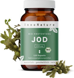 InnoNature Bio Jod Kapseln mit Kelp Braunalge vegan 120 Stück – Bild 1 von 3