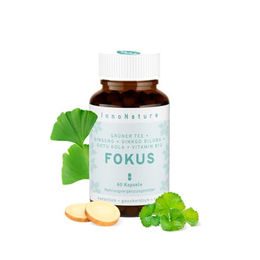 InnoNature Fokus Kapseln mit Vitamin B12, 60 Kapseln, vegan und ohne Zusatzstoffe – Bild 1 von 1