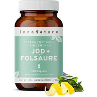 Produktbild von InnoNature Folsäure und Jod Kapseln vegan für Schwangere und Stillende 120 Kapseln