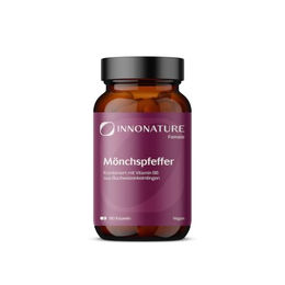 InnoNature Mönchspfeffer mit Vitamin B6 Kapseln, Bio Mönchspfeffer Extrakt, 180 Kapseln, vegan und ohne Zusatzstoffe – Bild 1 von 2