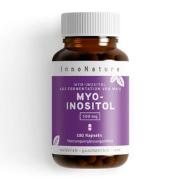 InnoNature Myo Inositol Kapseln 180 Stück hochdosiert für Schwangere und Stillende glutenfrei laktosefrei zuckerfrei ohne Zusatzstoffe – Bild 1 von 3