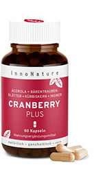InnoNature Natürliche Cranberry Plus Kapseln mit Kräuter-Komplex aus Cranberry, Acerola und Bärentraubenblättern, vegan, 60 Kapseln – Bild 1 von 5