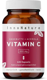 InnoNature Natürliches Vitamin C aus Acerola und Hagebutte Kapseln 120 Stück – Bild 1 von 3