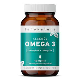 InnoNature Omega-3 Kapseln aus Mikroalgen vegan laktosefrei und zuckerfrei 60 Stück – Bild 1 von 4