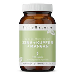 InnoNature Zink Biotin Selen Mineralstoff-Komplex Kapseln, 60 Stück, laktosefrei, zuckerfrei, pflanzlicher Ursprung – Bild 1 von 2