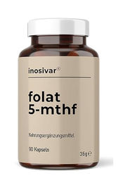 inosivar Folat 5-MTHF Kapseln mit bioaktiver Folsäure pflanzlicher Ursprung für Schwangere und Stillende – Bild 1 von 2