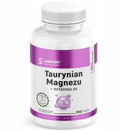 Insport Nutrition Magnesium Taurat mit Vitamin B6 1600 mg 100 Kapseln vegan ohne Zusatzstoffe für Erwachsene – Bild 1 von 2