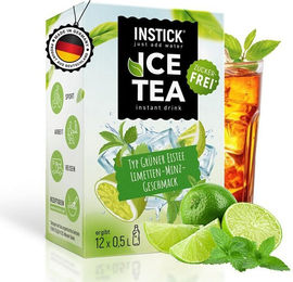 INSTICK Eistee Getränkepulver Limette & Minze 12 Sticks zuckerfrei mit Vitamin C und Grüntee-Extrakt vegan – Bild 1 von 1