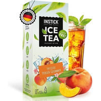 Produktbild von INSTICK Eistee Getränkepulver Pfirsich 12 Sticks zuckerfrei und vegan