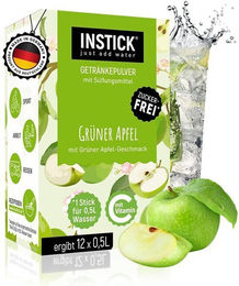 INSTICK Instant-Getränkepulver Grüner Apfel Zuckerfrei Vegan mit Vitamin C 12 Sticks – Bild 1 von 1