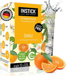 INSTICK Instant-Getränkepulver Orange Zuckerfrei Vegan mit Vitamin C 12 Sticks – Bild 1 von 7