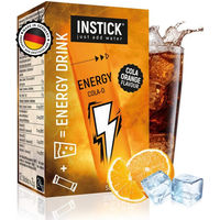 Produktbild von INSTICK Zuckerfreier Energydrink Cola-Orange - Kalorienarmes Getränkepulver mit Koffein und Vitaminen - Vegan - 12 Sticks