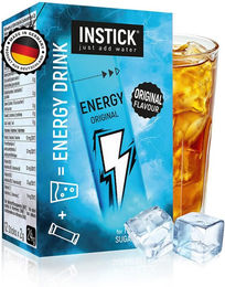 INSTICK Zuckerfreier Energydrink Original - Kalorienarmes Getränkepulver mit Koffein und Vitaminen - Vegan - 12 Sticks – Bild 1 von 6