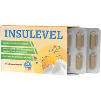 Produktbild von Insulevel Kapseln von PLT Group mit Zimt, Gurmar, Inulin, Alpha-Liponsäure und Chromium 20 Stück