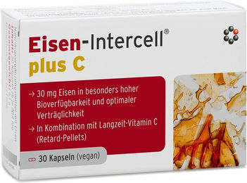 Intercell Eisen-Intercell Plus C Magensaftresistente Kapseln mit Eisen-Bisglycinat und Ascorbinsäure vegan glutenfrei laktosefrei ohne Gelatine – Bild 1 von 1